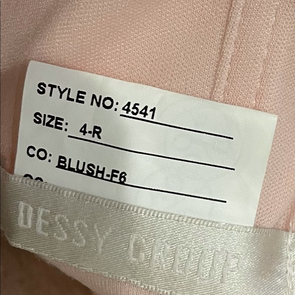 DESSY BRIDAL COLLECTION Chiffon, Lined,Blush Pink Bridesmaids Dress Size 4R - Picture 5 of 5
